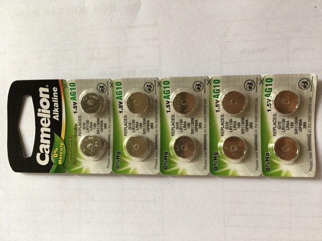 Pin camelion ag10, lr1130, 189 plus alkaline - vỉ 10 viên - camelion ag10, lr1130, 189