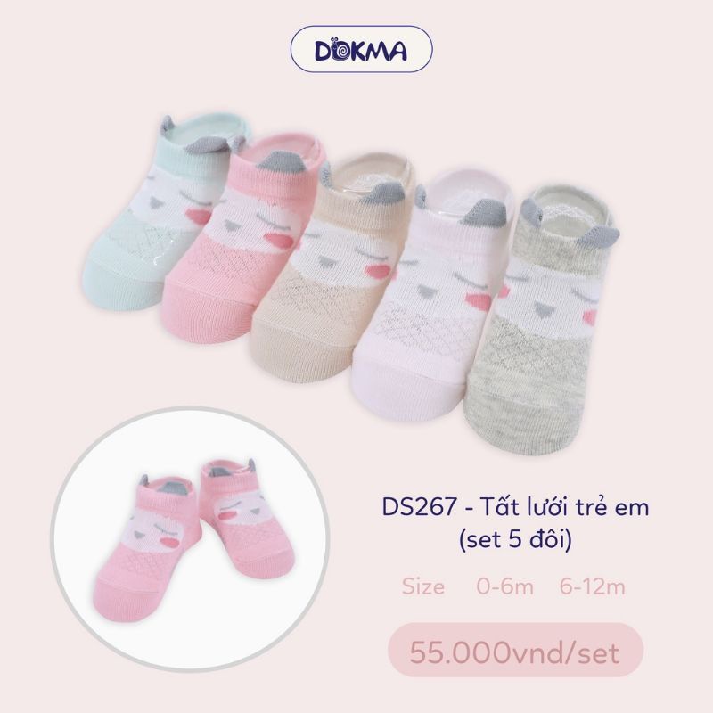 Set 5 đôi tất lưới trẻ em Dokma