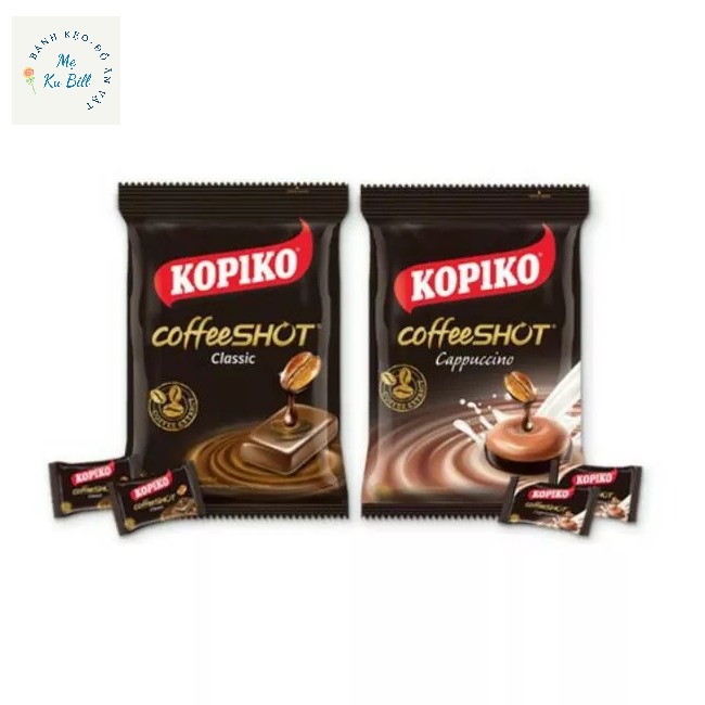 Kẹo Cà Phê Kopiko, kẹo ngậm vị cà phê, kẹo cà phê sữa Cappuccino 150g 50