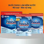 Muối rửa bát Finish 4kg 2kg 1,5 1kg làm mềm nước loại bỏ cặn vôi chuyên dùng cho máy rửa  chén bát, viên bóng bột Finish