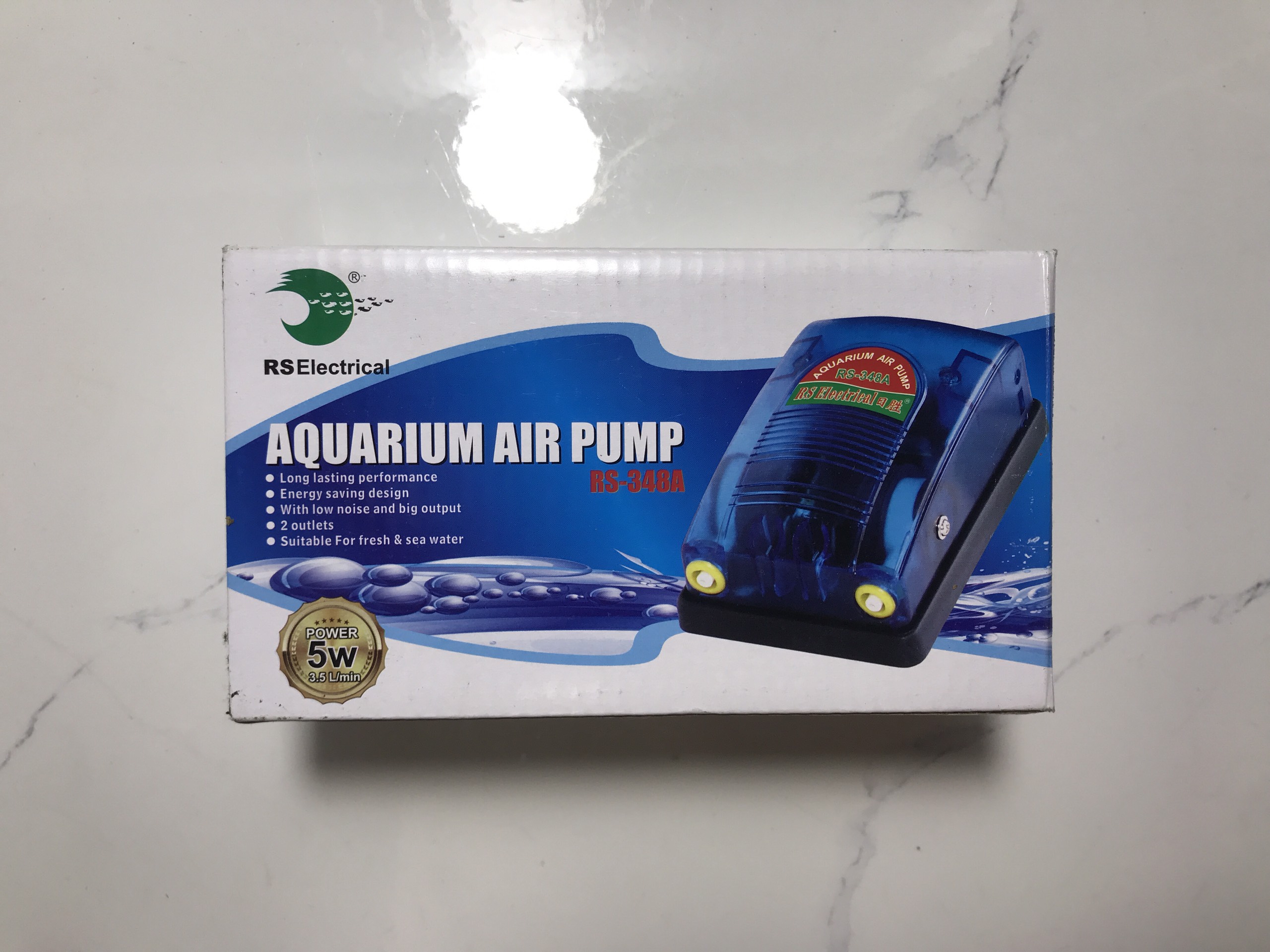 Máy Sủi Oxi 2 Vòi RS-348A Tăng Cường Oxy Trong Nước Cho Cá, Máy Thổi Oxy Bể Cá