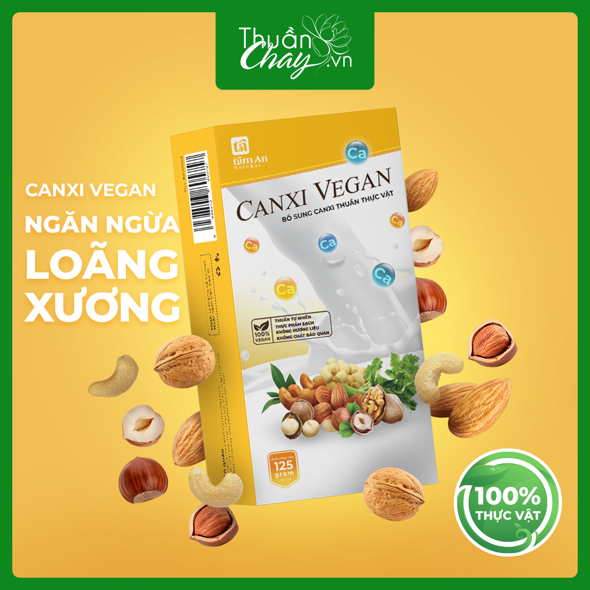 Hộp canxi vegan 5 gói/hộp 125g - bột ngũ cốc đậu hạt rau củ