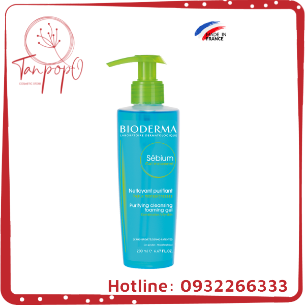 Gel rửa mặt tạo bọt Bioderma Sebium Gel Moussant - 200ml