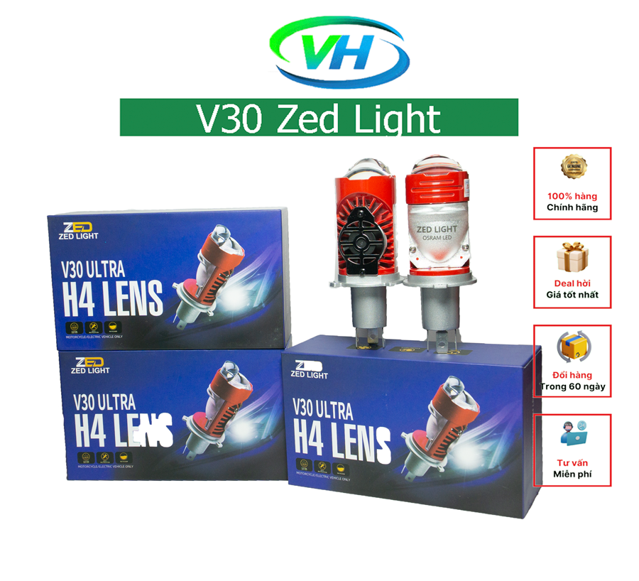 Đèn Pha Bi Cầu V30 Ultra ZED LIGHT - 12 24V DC 55W Pha Laser - Bảo Hành 12 Tháng Ô Tô Xe Máy
