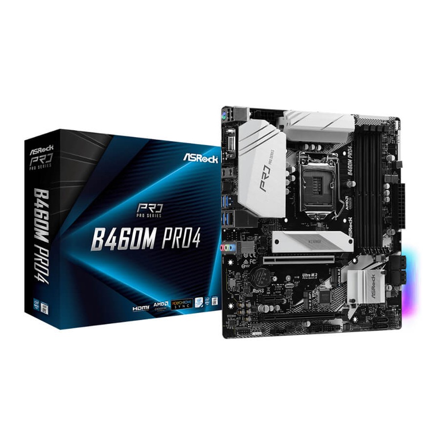 [HCM]Bo mạch chủ Asrock B460M-Pro4 – m-ATX – Socket 1200 sản phẩm tốt độ bền cao cam kết sản phẩm nhận được như hình và mô tả