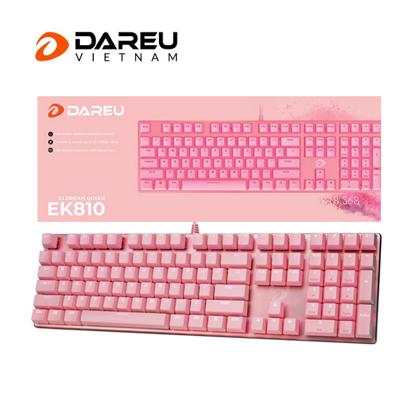 Bàn phím cơ dareu ek810 queen pink blue switch