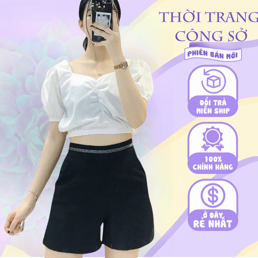 Quần short đùi nữ lưng cạp cao siêu tôn dáng phong cách ulzzang Hàn Quốc thời trang nữ đẹp