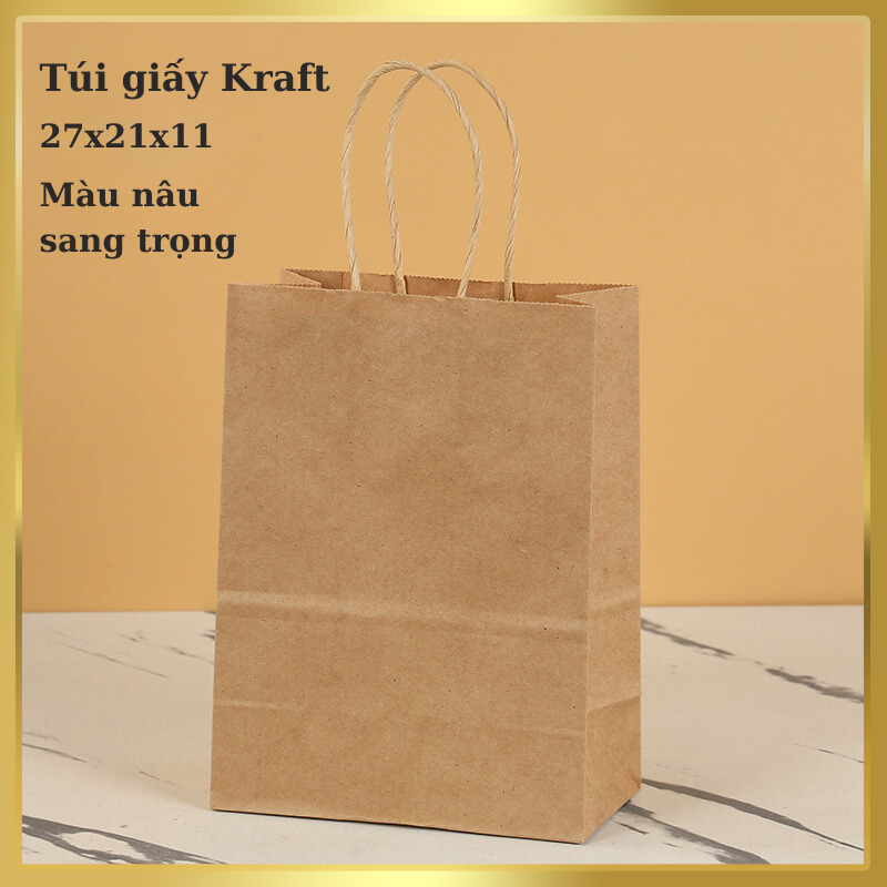 Túi giấy Kraft vuông đựng hộp quà tặng