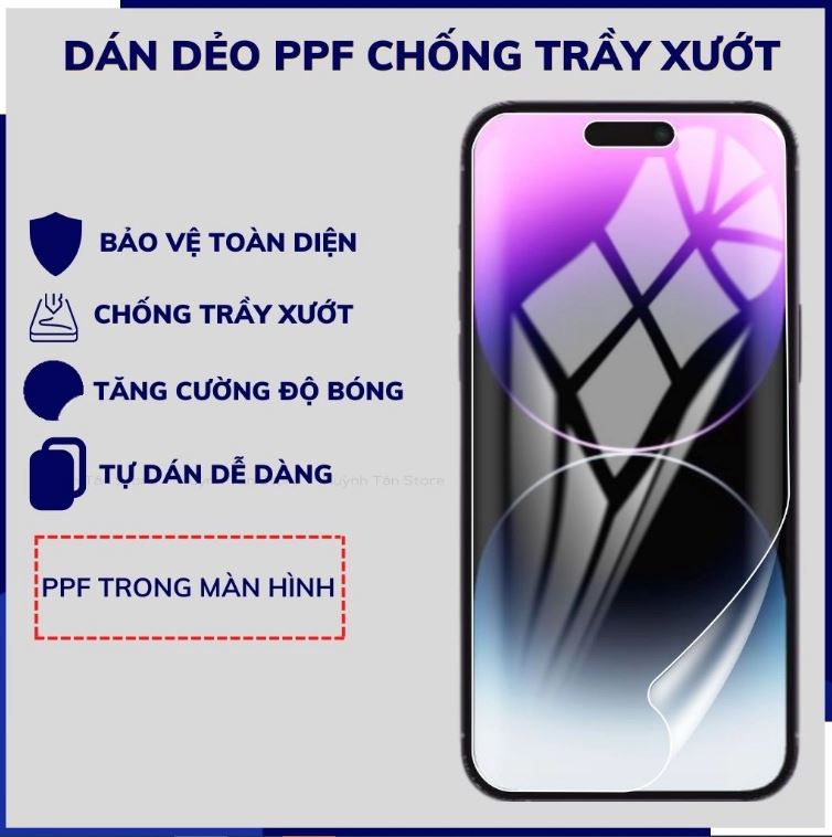 Miếng dán ppf trong suốt cho iphone 14 pro, iphone 14 pro max, dán dẻo tự phục hồi vết xước cho iphone. filo_04