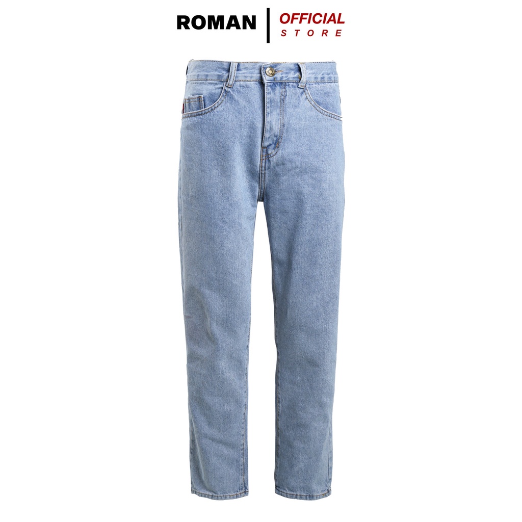 Quần jean baggy nam ống rộng suông đứng chất bò cao cấp ROMAN QJ03