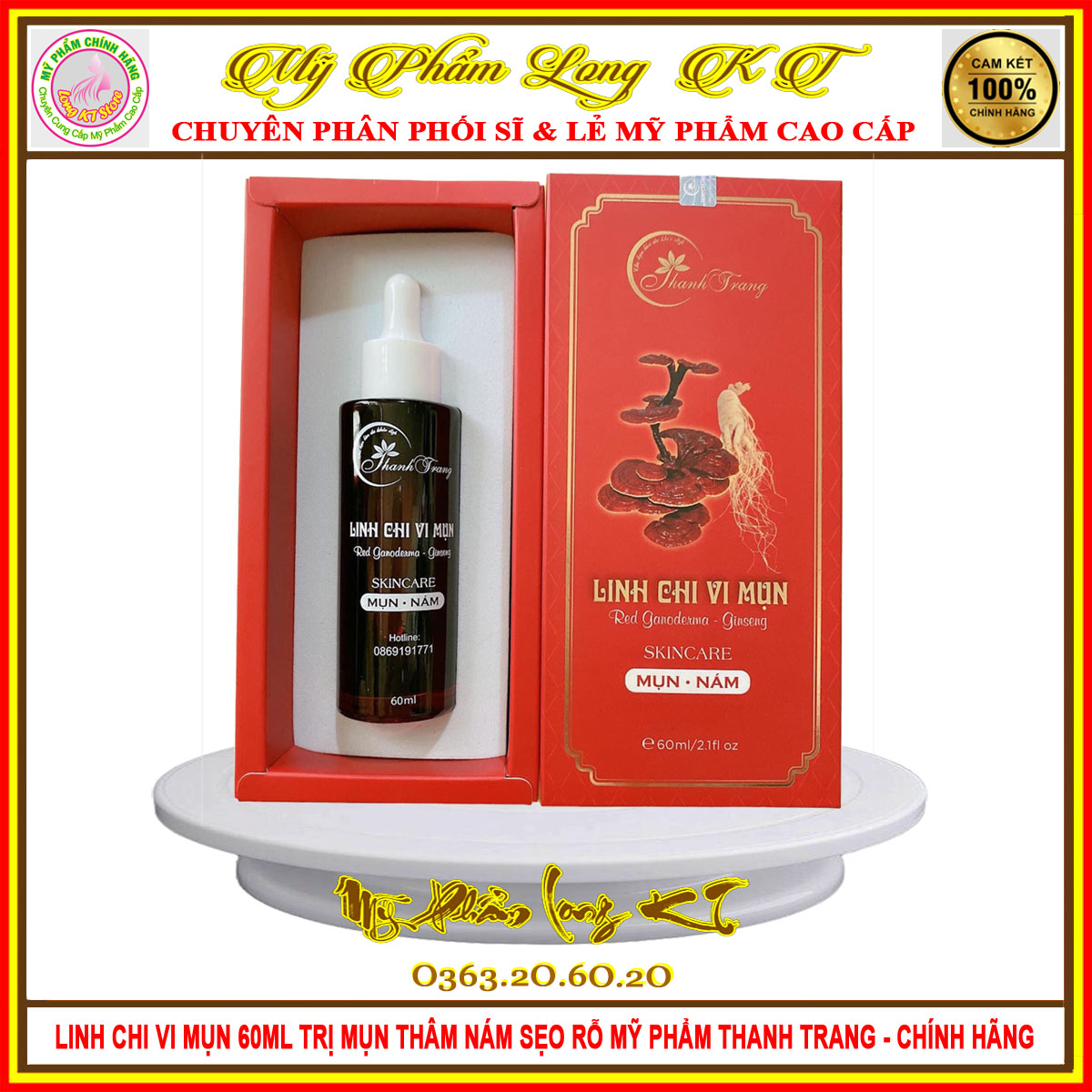 [CHÍNH HÃNG]MẪU MỚI SERUM LINH CHI VI MỤN - SERUM MỤN,NÁM 60ML MỸ PHẨM THANH TRANG