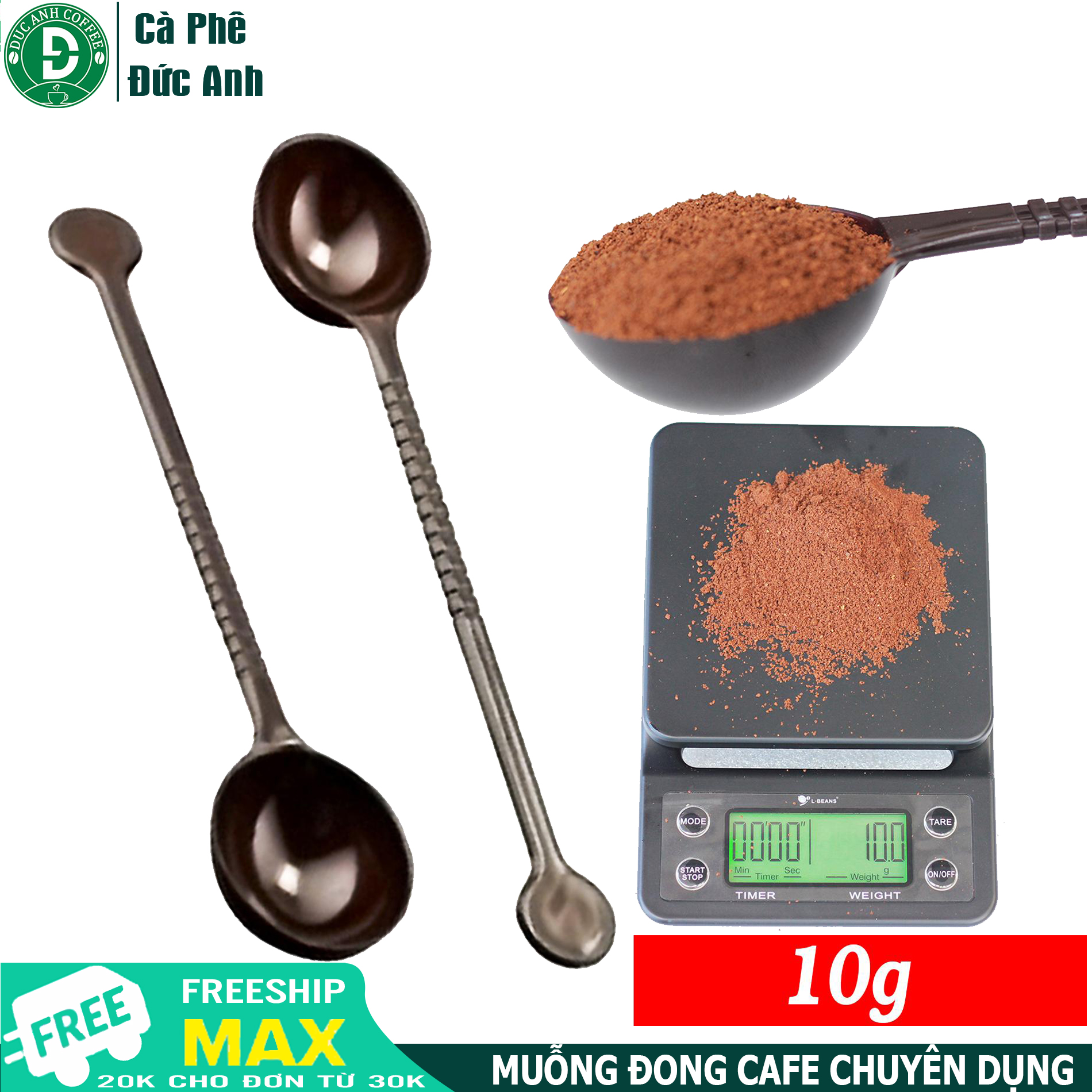 Muỗng nhựa đong cà phê nguyên chất  - muỗng đong đúng chuẩn 10g - dùng đong cafe pha phin hoặc pha máy - DUC ANH COFFEE
