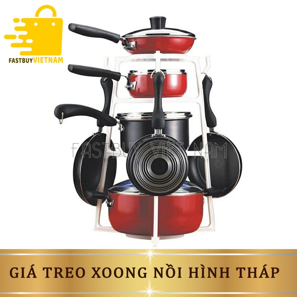 Giá treo xoong nồi hình tháp tiện dụng - Tiết kiệm được không gian một cách triệt để