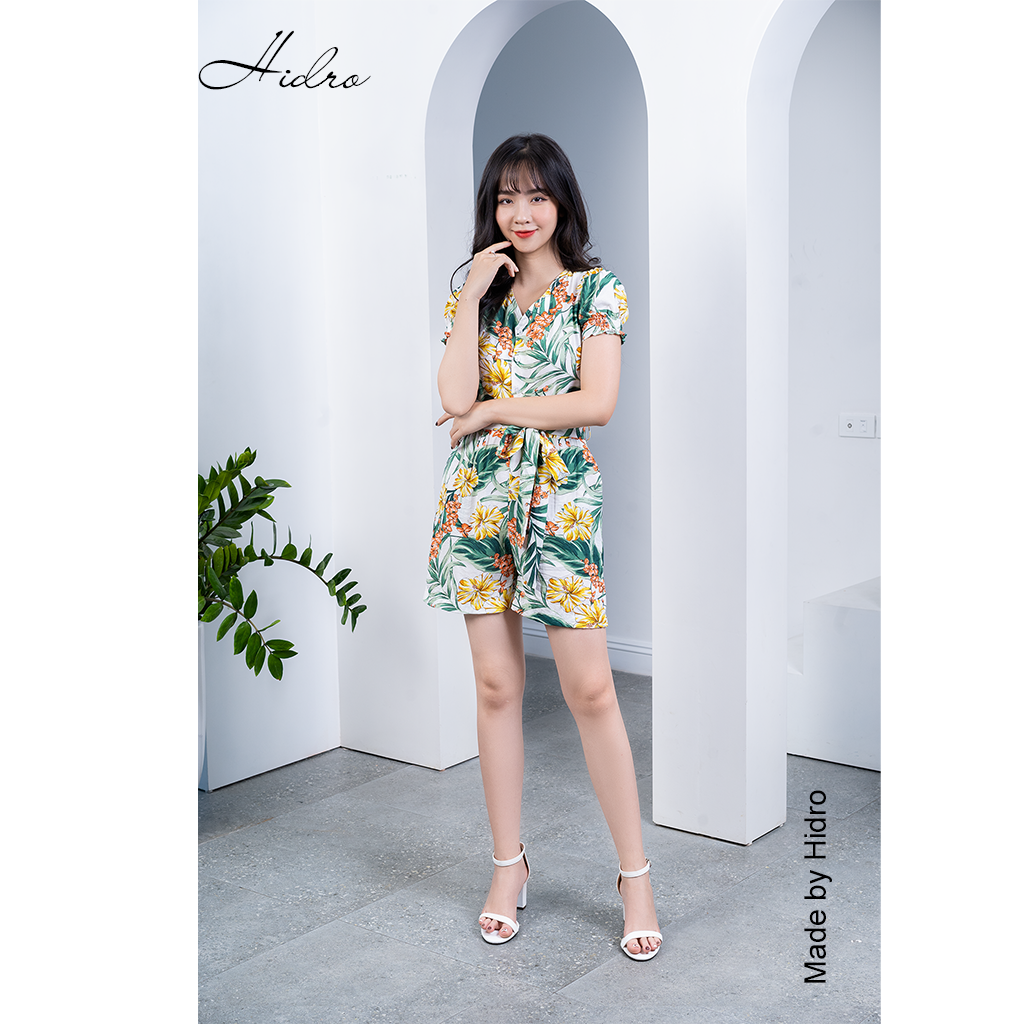 HIDRO Bộ Jumpsuit họa tiết nhiệt đới
