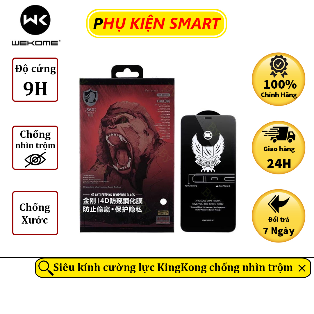 Kính Cường Lực KingKong WT102 Chống Nhìn Trộm Cho iPhone 7plus 8plus đến