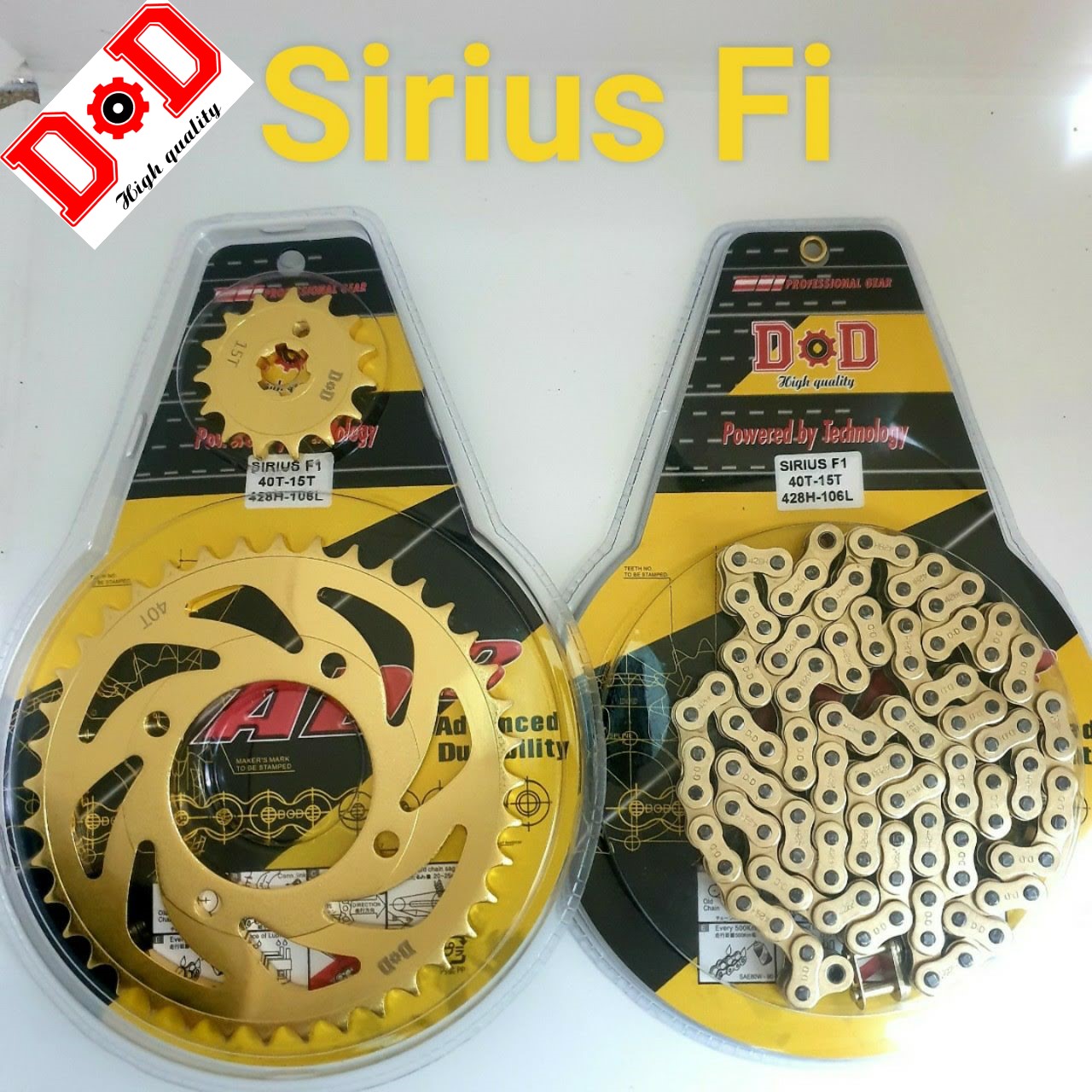 Nhông sên đĩa sirius fi jupiter fi taurus yamaha vàng chất lượng cao