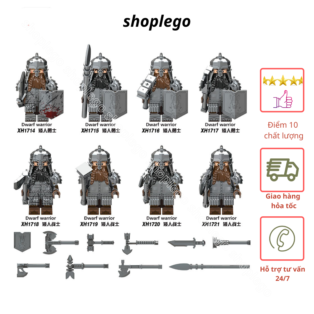 Đồ chơi Lắp Ráp Minifigures X0314 - Nhân Vật The Hobbit Dwarf