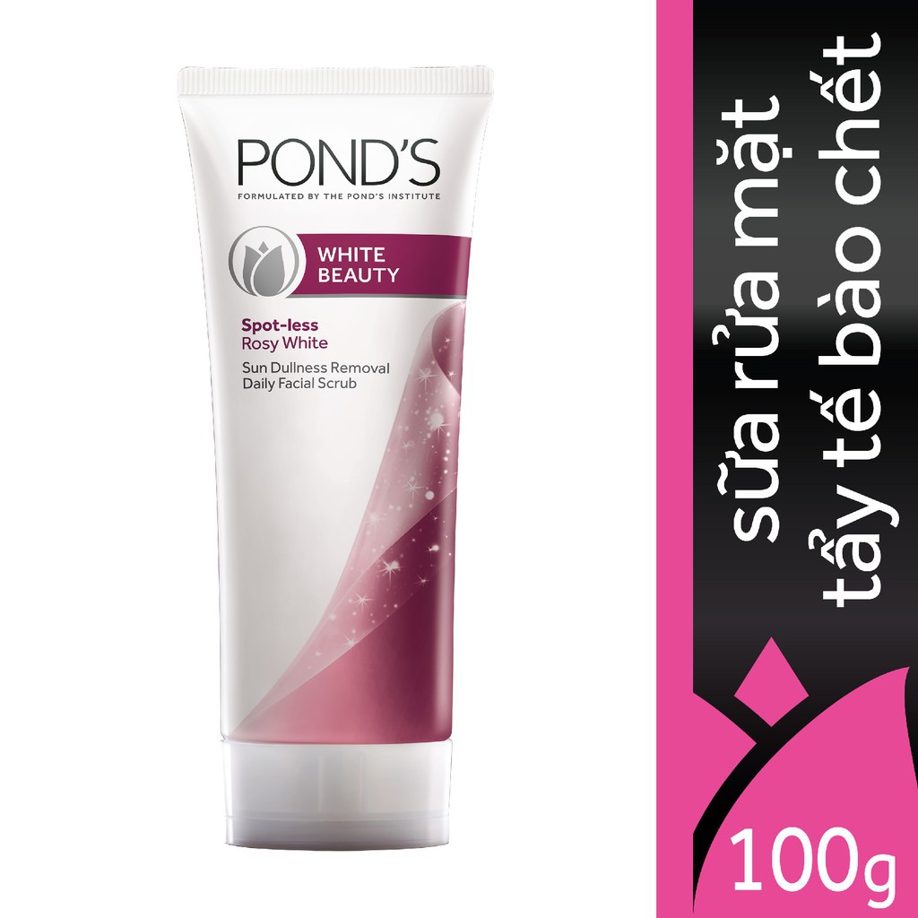 Sữa rửa mặt tẩy tế bào chết trắng hồng tinh khiết Pond's White Beauty 100g