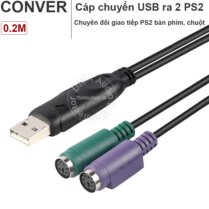 Usb ra ps2 dùng cho bàn phím chuột cổng ps2 trên laptop pc 20cm