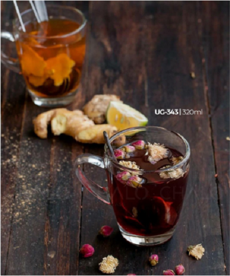 Bộ 6 Cốc thủy tinh UG343 320ml,ly cốc thuỷ tinh uống nước sang chảnh