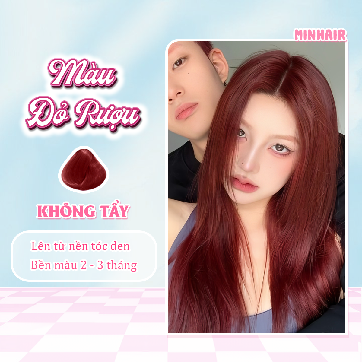 HOÀN TIỀN 15% - Thuốc nhuộm tóc màu đỏ rượutặng kèm oxy trợ dưỡng và bao tay