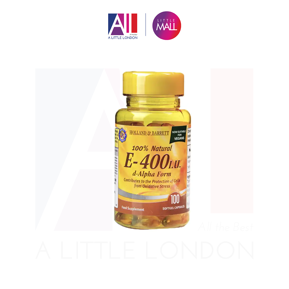 100 viên uống bổ sung Vitamin E Holland and Barrett E 400 i.u.d - Alpha form (Bill Anh)