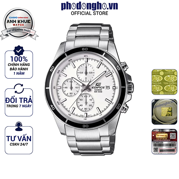 Đồng hồ nam dây kim loại edifice chính hãng casio anh khuê efr-526d-7avudf