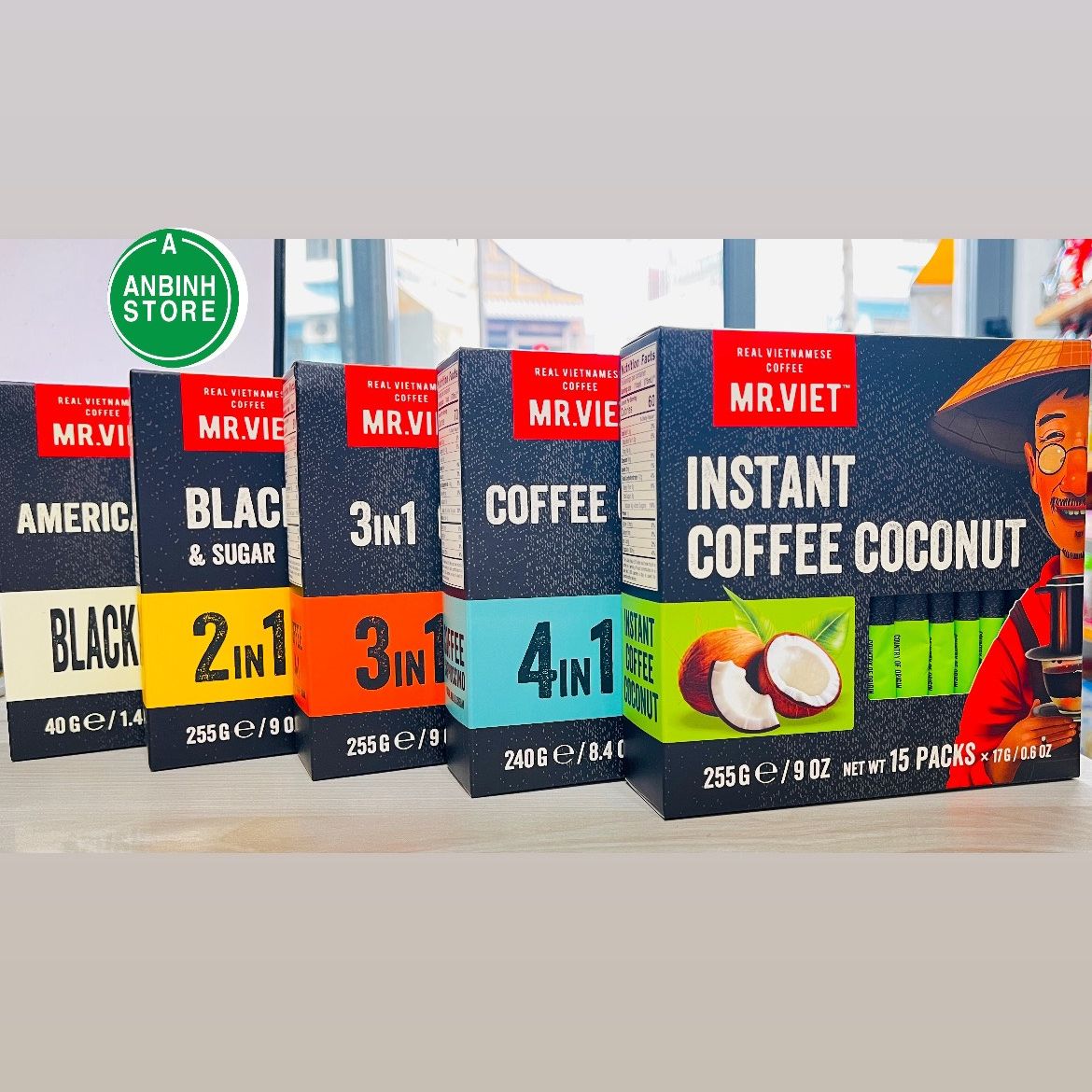 Cafe Hòa Tan Mr Viet - Mr Viet Instant Coffee - Cafe đen Americano / 2 in 1 / 3 in 1/ 4 in 1 Cappuccino/ Dừa