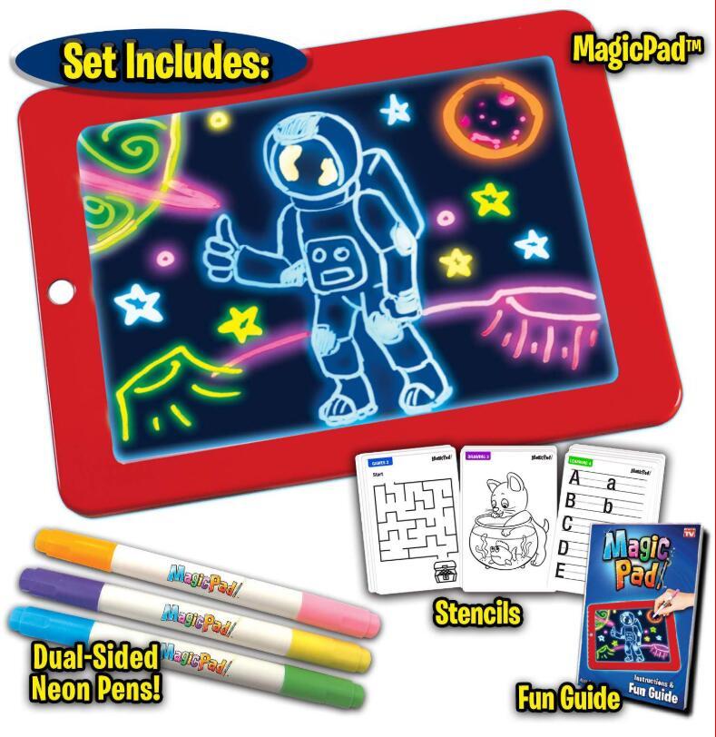 Bảng vẽ ma thuật magicpad 8 màu led phản quang, bảng vẽ ma thuật magicpad, bảng vẽ magicpad, bảng vẽ ma thuật, bảng vẽ giúp bé phát triễn iq, bảng vẽ giúp bé cai điện thoại