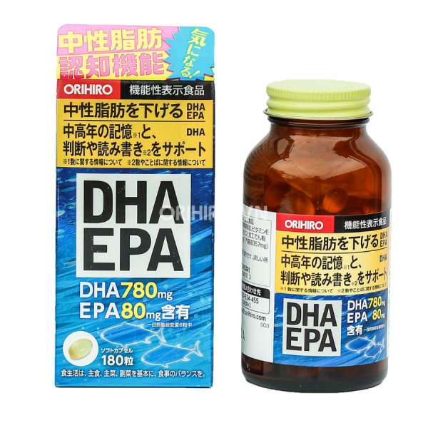 VIÊN UỐNG BỔ SUNG DHA EPA TỐT CHO MẮT VÀ TRÍ NÃO ORIHIRO NHẬT BẢNHỘP 180