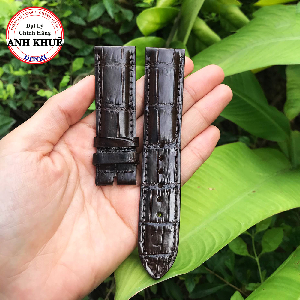 Dây đồng hồ da cá sấu nhập khẩu thật 100% siêu bền, siêu mềm full size 14/16/18/19/20/21/22/24mm