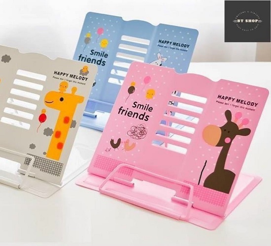 [GIÁ ĐỠ KẸP SÁCH CHO BÉ ĐỌC BÀI CHỐNG CẬN THỊ BẰNG KIM LOẠI IN HÌNH DỄ THƯƠNG KẸP ĐƯỢC TẤT CẢ LOẠI SÁCH - GIÁ KẸP SÁCH CHỐNG CẬN CÓ THANH KẸP ĐA NĂNG