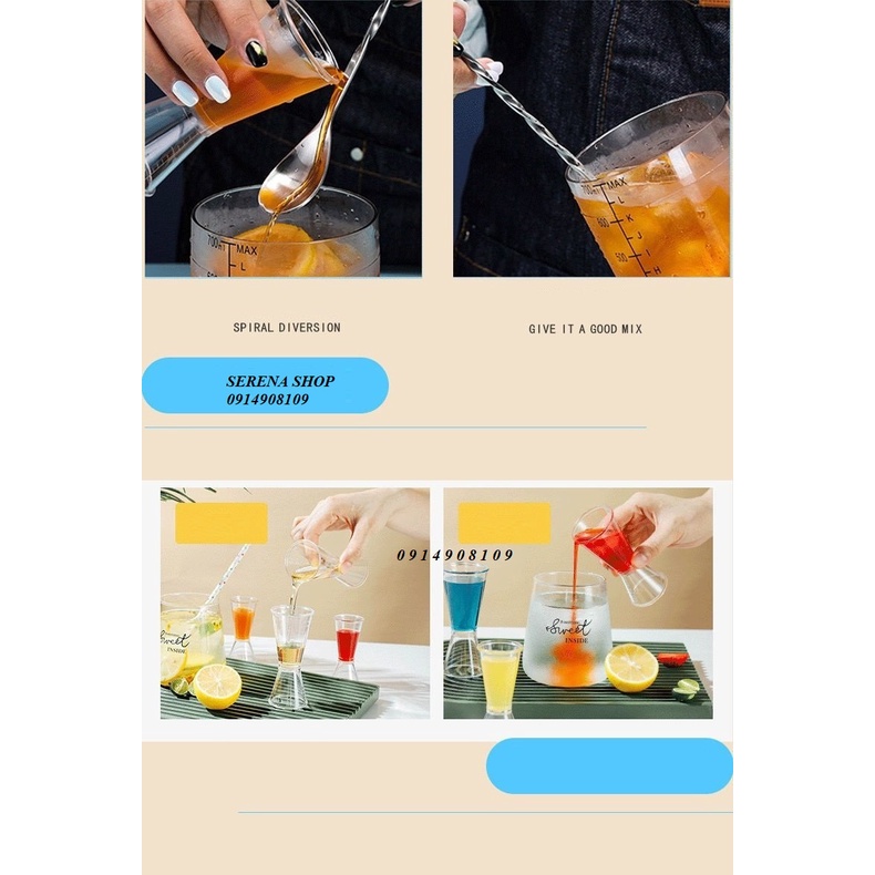 Zigger - ly đong 2 đầu nhựa pha chế