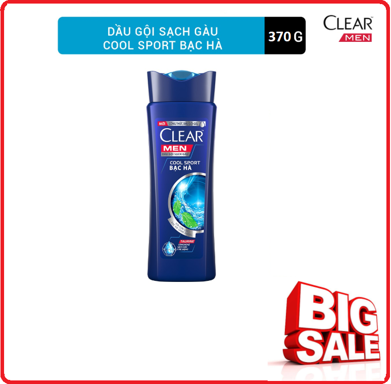 Dầu gội clear men mát lạnh bạc hà chai 340g