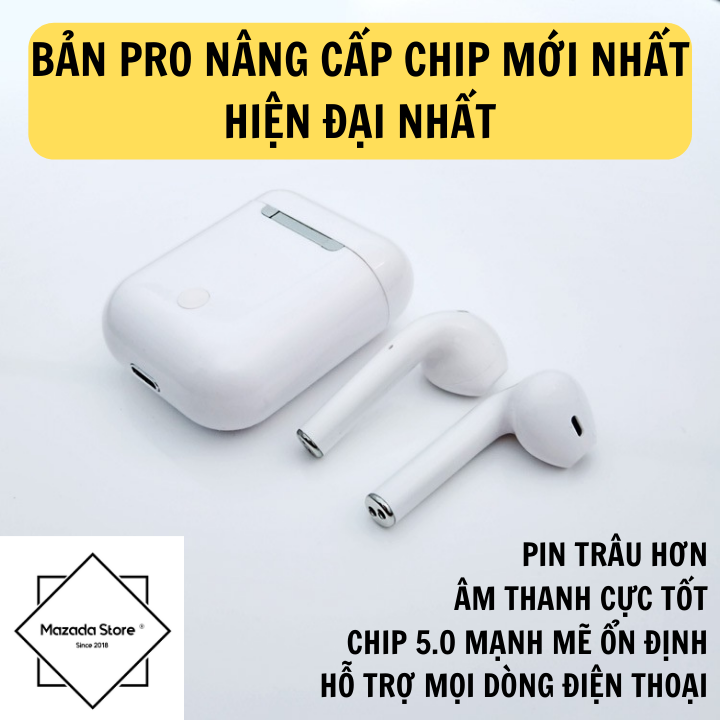 Tai Nghe Bluetooth Phiên Bản Pro Nâng Cấp Mới Hàng Xịn, Nút Cảm Ứng, Hỗ Trợ Mọi Dòng Máy, Micro HD, Chống Ồn - Tai Nghe Bluetooth Pin Trâu, Tai Nghe nhét tai, Tai nghe bluetooth khong day