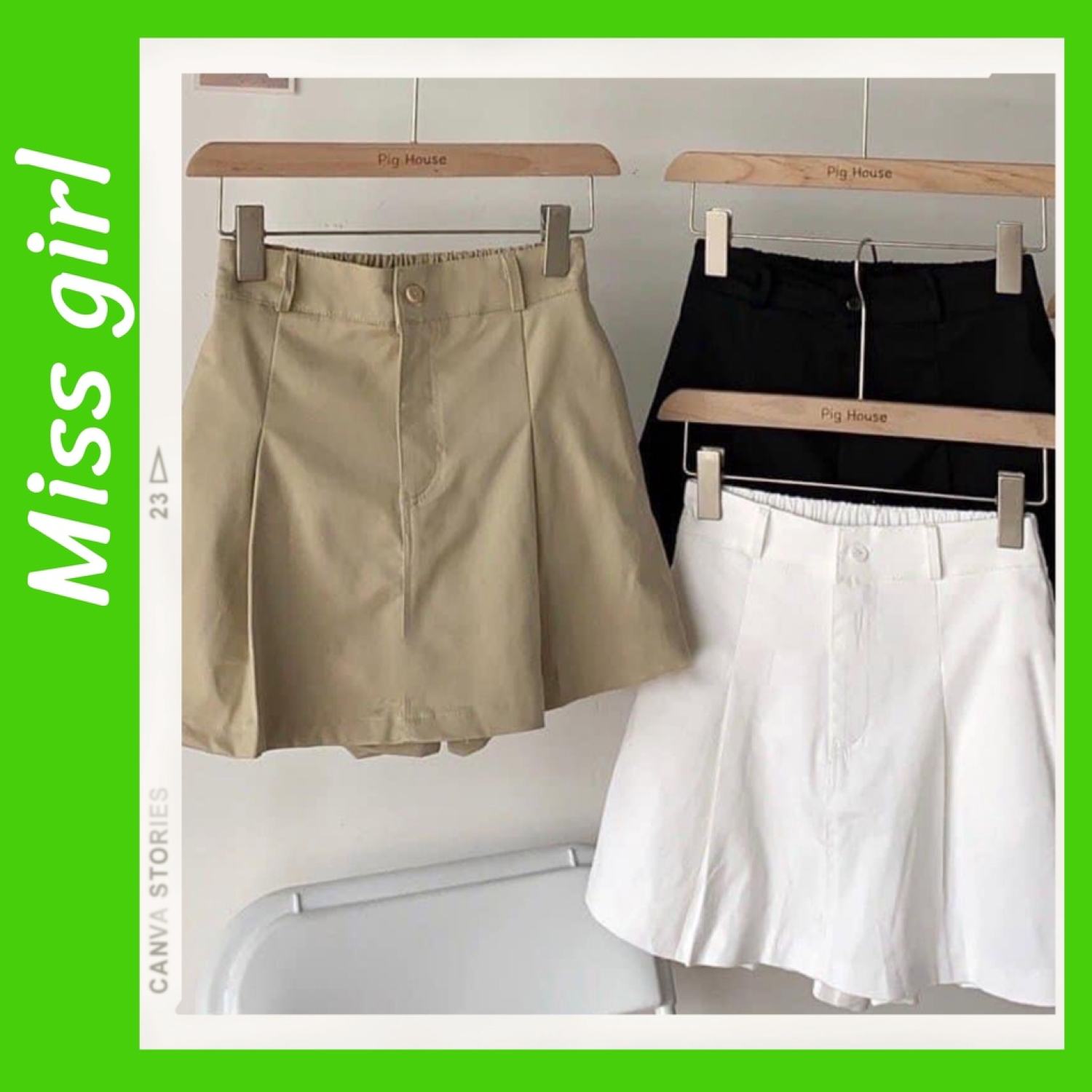 Quần giả váy nữ lưng thun chất kaki cực đẹp Missgirl