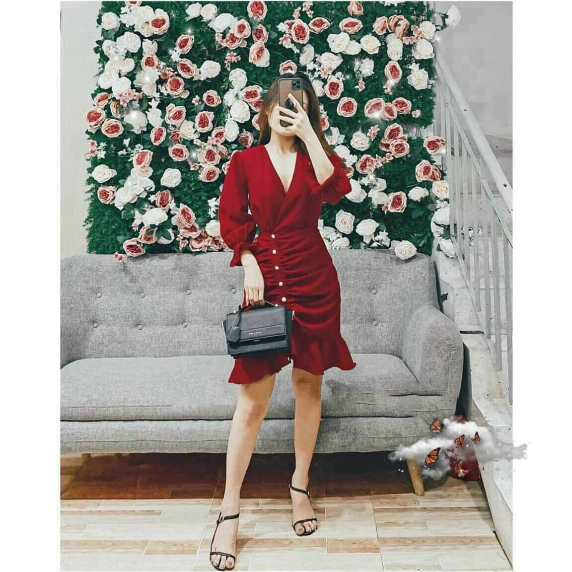 Đầm nữ đuôi cá đính nút đi tiệc cực xinh