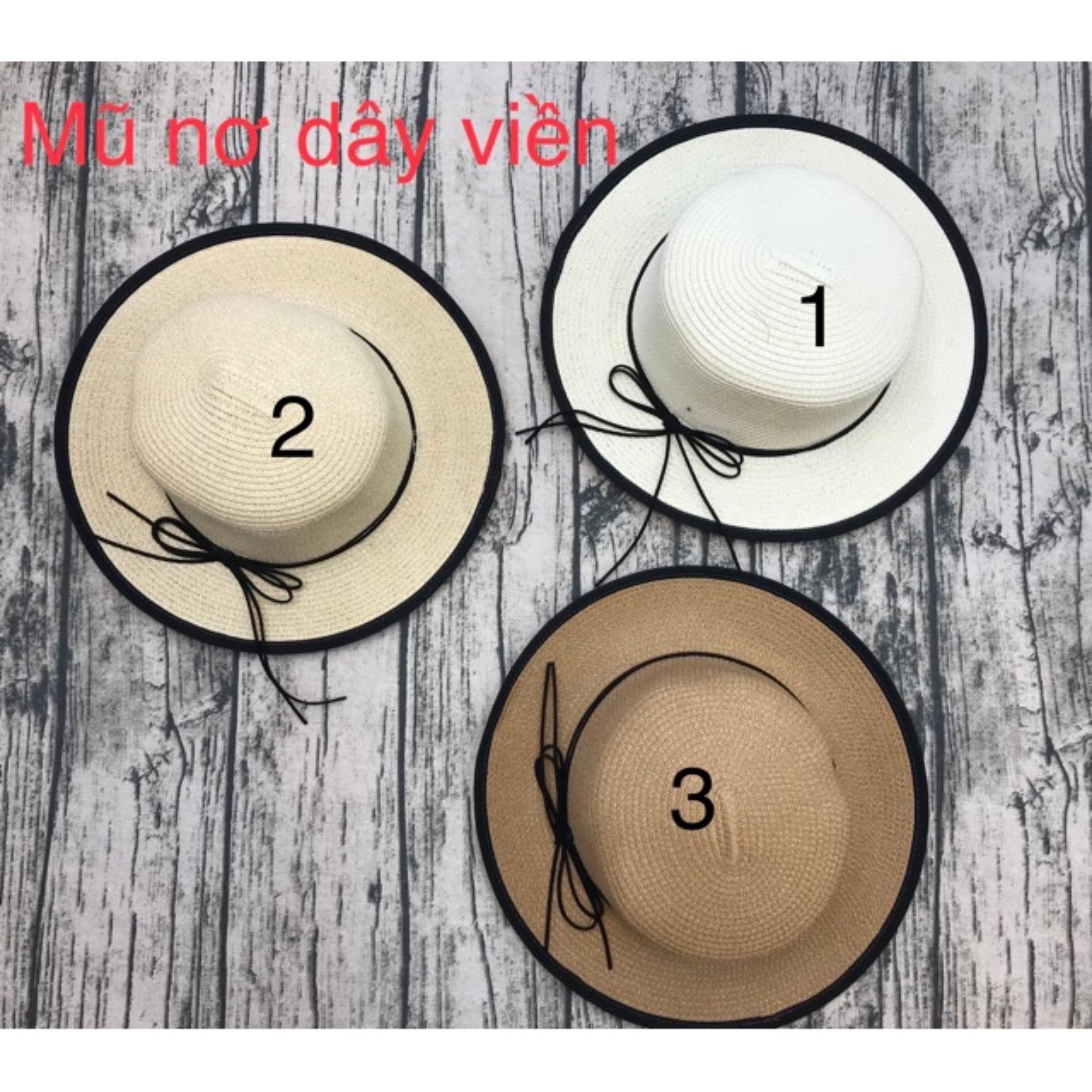 [HCM]Mũ cói nơ dây viền rộng vành nón cói đi biểndu lịch thắt nơ siêu xinh dễ thương (nhiều mẫu)
