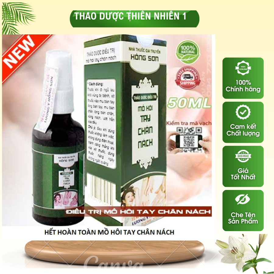 Xịt thảo dược mồ hôi chân tay nách gia truyền Hồng Sơn lọ 50ml