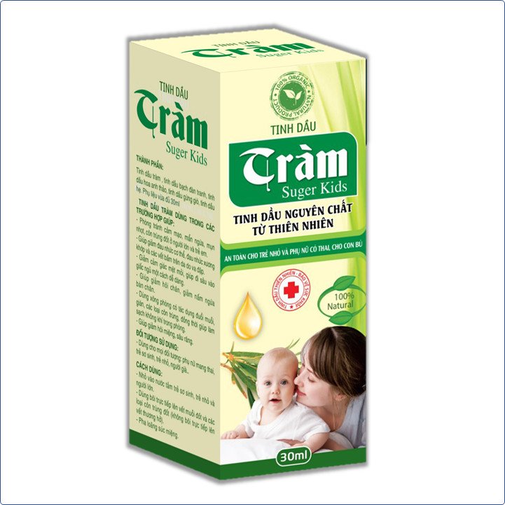 Tinh dầu tràm suger kids- giảm đau xương khớp, sát khuẩn đường hô hấp, chống cảm cúm kháng khuẩn và virus, giúp phòng ngừa dịch bệnh- chai 30ml