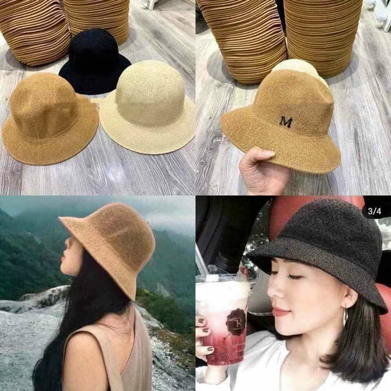 Mũ cói chữ M thời trang cao cấp