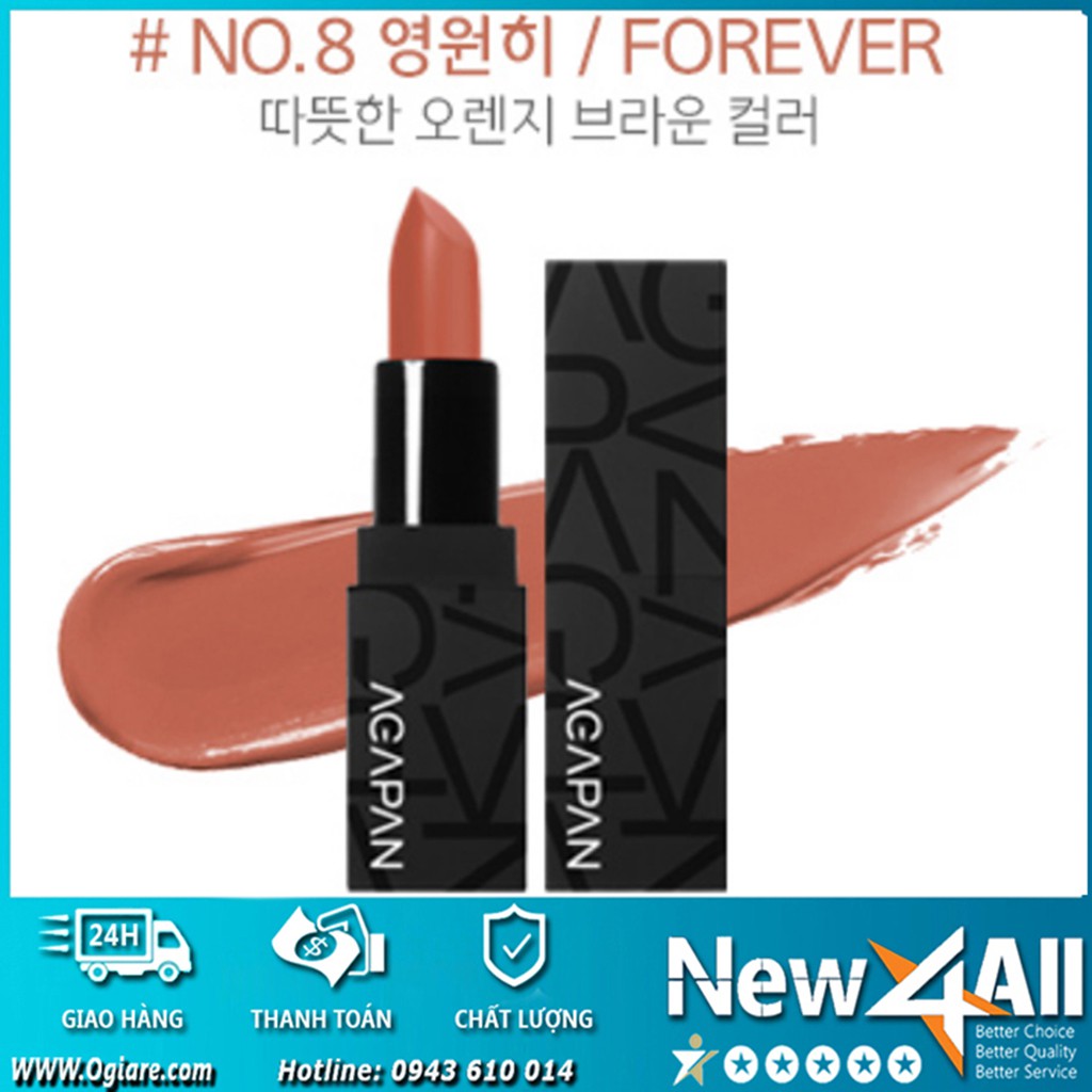 Son thỏi lì agapan pit a pat matte lipstick 3.5g #08 forever