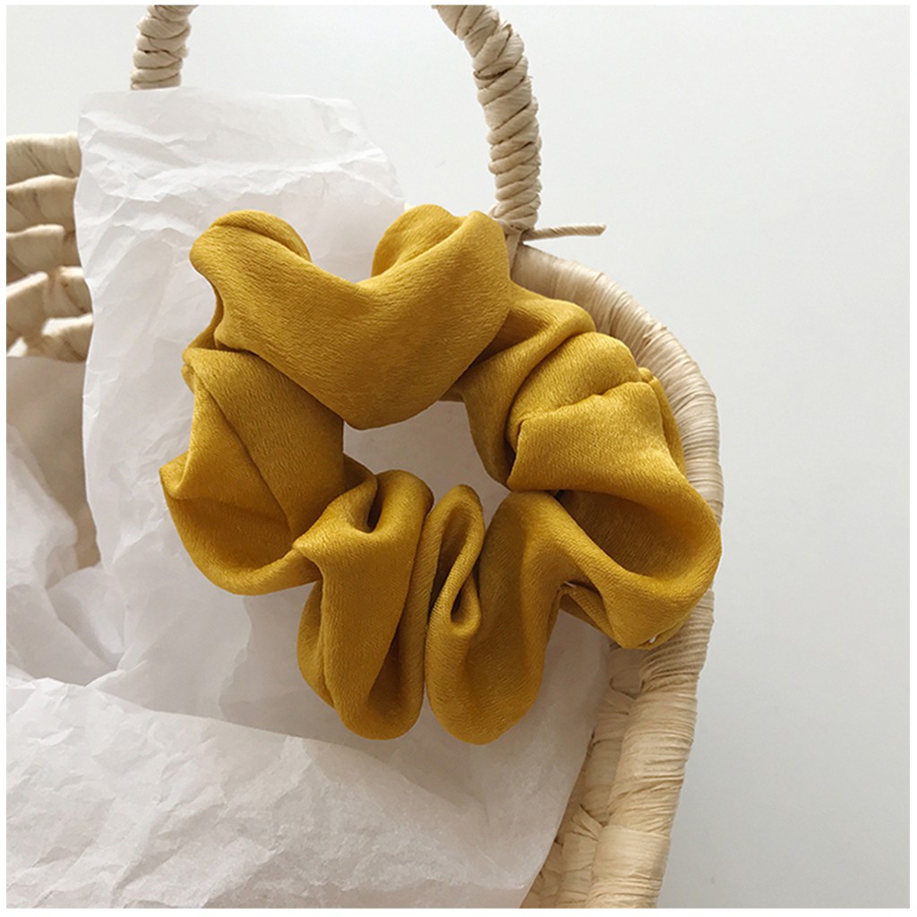 Scrunchies cột, buộc tóc vải lụa mềm phụ kiện tóc, vòng tay cho bạn gái.