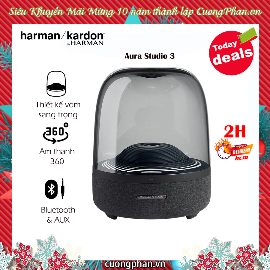 Loa bluetooth harman/kardon aura studio 3 - sang trọng và tinh tế - aux , 130w - hàng chính hãng pgi - bảo hành 12 tháng