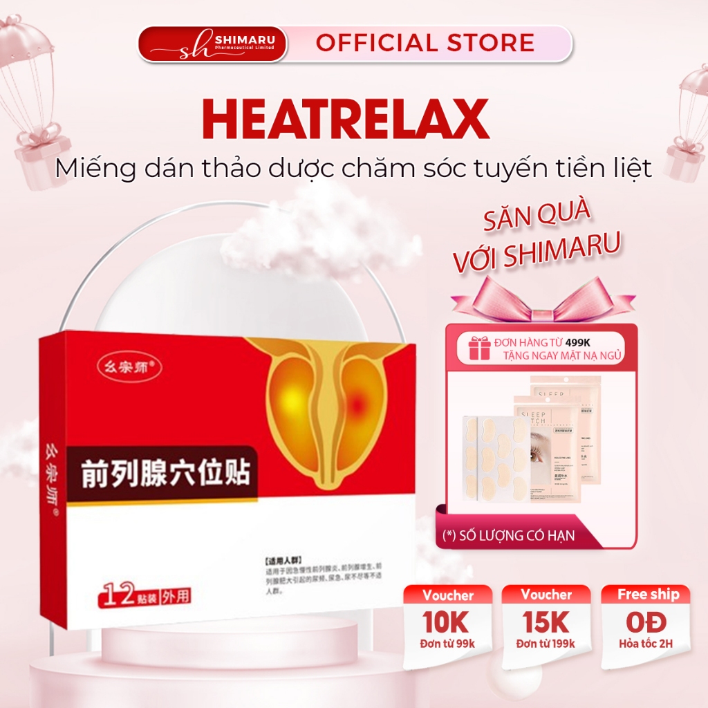 Hộp 12 Miếng Dán Tuyến Tiền Liệt HEATRELAX – Miếng Dán HEATRELAX Thảo Dược Chăm Sóc Thư Giãn Tuyến Tiền Liệt