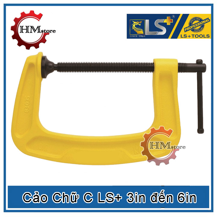 Cảo chữ c 3inch ls+ - vam đúc chữ c, chất liệu thép hợp kim, nhiều kích cỡ 2inch 3inch 4inch 5inch 6inch - vam kẹp gỗ, cảo chữ c, kẹp chữ c - hải my store