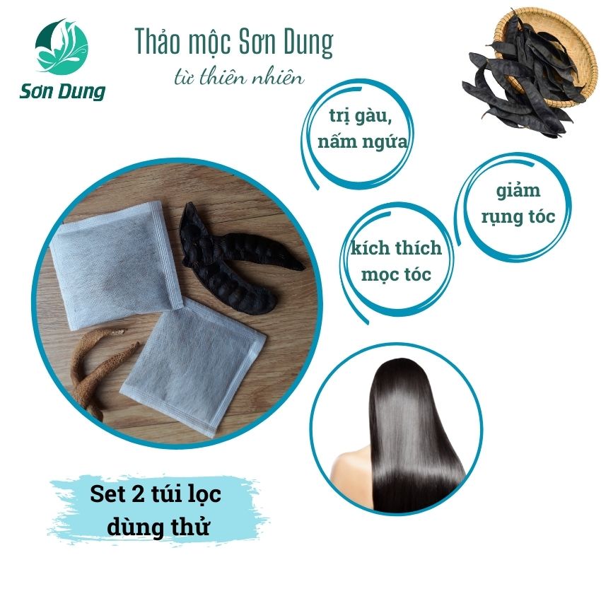 Dầu gội bồ kết thảo mộc sơn dung - set 2 túi lọc dùng thử