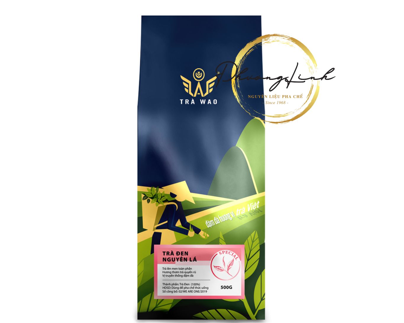 Trà đen nguyên lá hiệu wao trọng lượng gói 500g hàng đúng như mô tả 100%