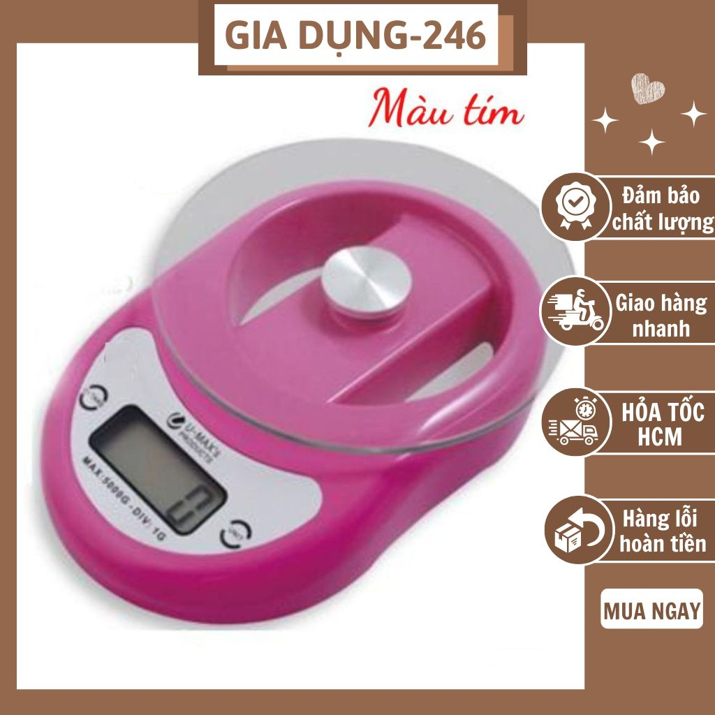 Cân điện tử mini nhà bếp 1g-5kg wh-b11 cao cấp, độ chính xác cao có màn hình led - tặng kèm pin cân tiểu ly nhà bếp