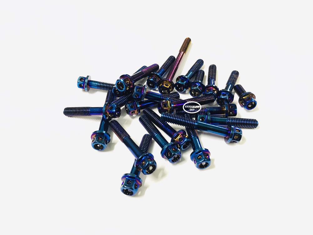 Bộ Ốc Inox xi Titan gắn 2 bên Lốc Máy xe Winner